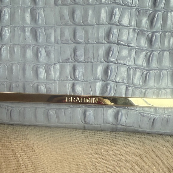 Brahmin Light Gray Croc-Embossed Clutch - Picture 4 of 12